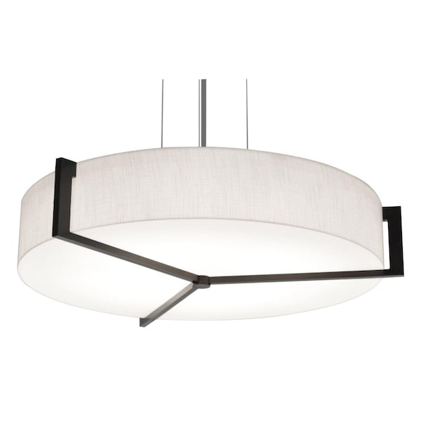Apex 14" LED Pendant - Espresso Finish - Linen White Shade